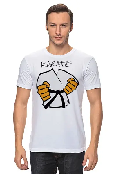 Заказать мужскую футболку в Москве. Футболка классическая Карате кимоно ги Karate от Combat Wear - готовые дизайны и нанесение принтов.