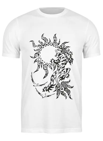 Заказать мужскую футболку в Москве. Футболка классическая Снежный Лев от taalina - готовые дизайны и нанесение принтов.