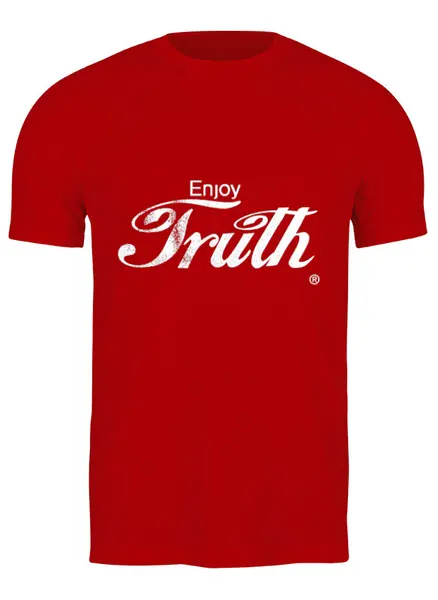 Заказать мужскую футболку в Москве. Футболка классическая Coca Cola Enjoy Truth! от S.T.B. Stuff ® - готовые дизайны и нанесение принтов.