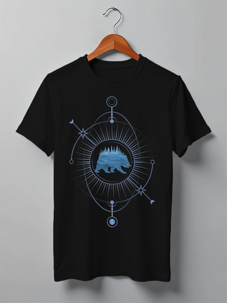 Заказать мужскую футболку в Москве. Футболка классическая Bear Here от oneredfoxstore@gmail.com - готовые дизайны и нанесение принтов.