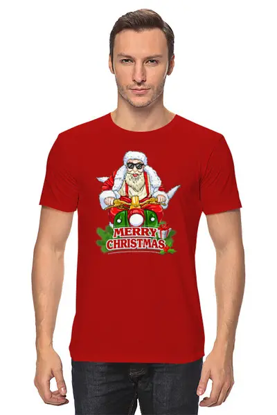 Заказать мужскую футболку в Москве. Футболка классическая Santa Claus is coming to town от balden - готовые дизайны и нанесение принтов.