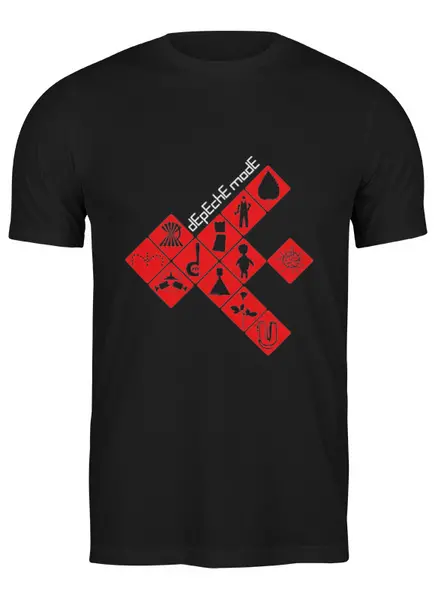 Заказать мужскую футболку в Москве. Футболка классическая Depeche Mode / Symbols от OEX design - готовые дизайны и нанесение принтов.