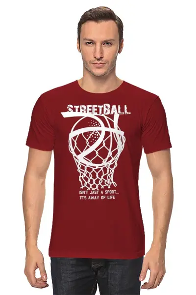 Заказать мужскую футболку в Москве. Футболка классическая Streetball от nova_lada - готовые дизайны и нанесение принтов.