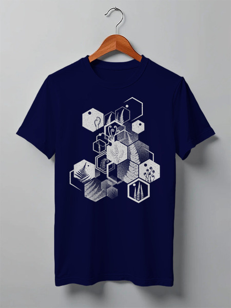 Заказать мужскую футболку в Москве. Футболка классическая Hexagon Ferns от oneredfoxstore@gmail.com - готовые дизайны и нанесение принтов.