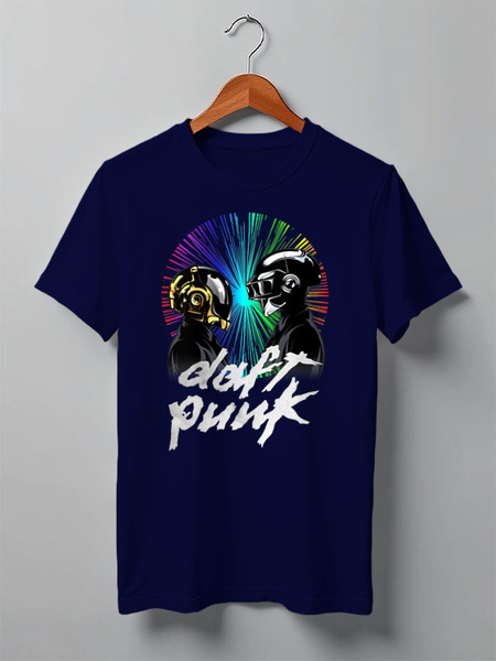 Заказать мужскую футболку в Москве. Футболка классическая Daft Punk от balden - готовые дизайны и нанесение принтов.
