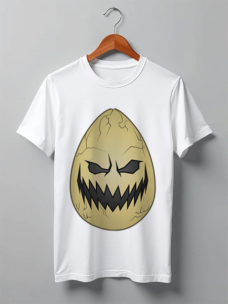 Заказать мужскую футболку в Москве. Футболка классическая Humpty Dumpty - Halloween style от Maks Lange - готовые дизайны и нанесение принтов.