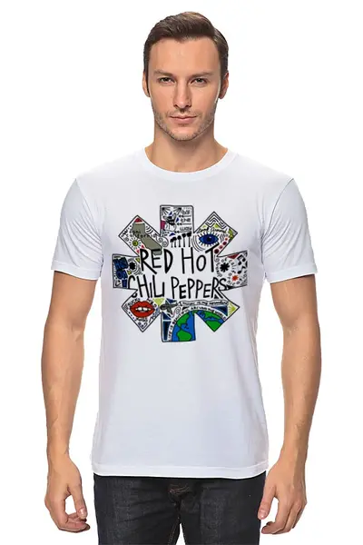 Заказать мужскую футболку в Москве. Футболка классическая Red Hot Chili Peppers от geekbox - готовые дизайны и нанесение принтов.
