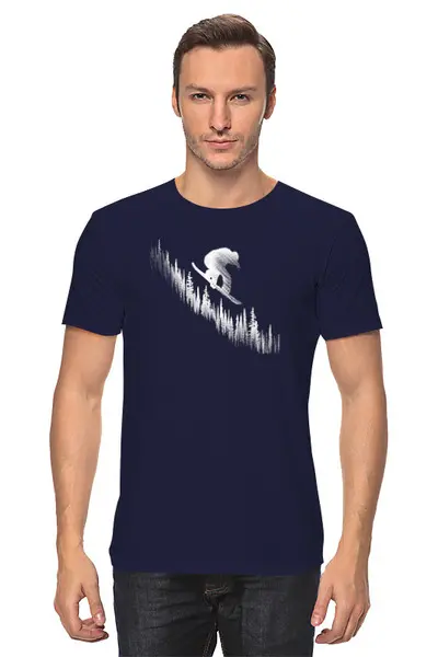 Заказать мужскую футболку в Москве. Футболка классическая Snowboard от oneredfoxstore@gmail.com - готовые дизайны и нанесение принтов.