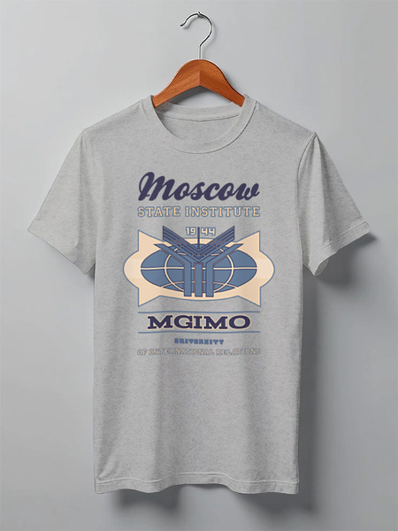 Заказать мужскую футболку в Москве. Футболка классическая Мужская мгимо от dyzel - готовые дизайны и нанесение принтов.