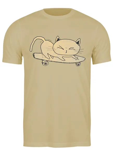 Заказать мужскую футболку в Москве. Футболка классическая Sk8 Cat от oneredfoxstore@gmail.com - готовые дизайны и нанесение принтов.