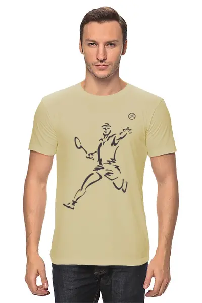 Заказать мужскую футболку в Москве. Футболка классическая Большой теннис от valezar - готовые дизайны и нанесение принтов.
