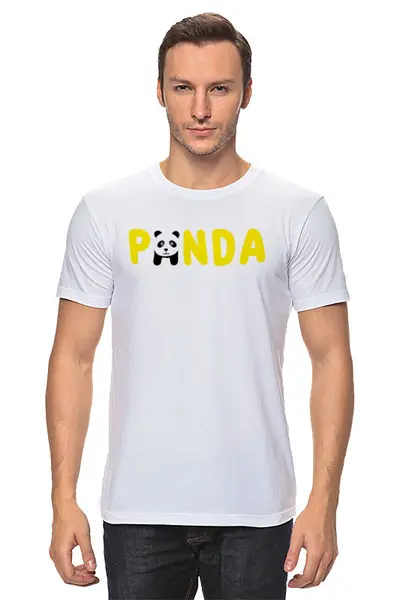 Заказать мужскую футболку в Москве. Футболка классическая Панда    от T-shirt print  - готовые дизайны и нанесение принтов.