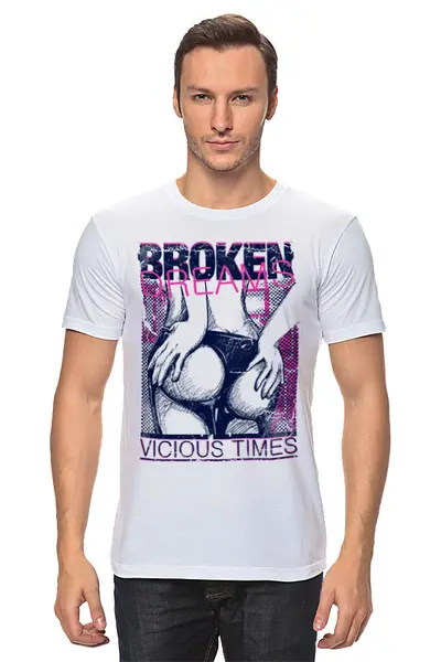 Заказать мужскую футболку в Москве. Футболка классическая broken dreams от denis01001 - готовые дизайны и нанесение принтов.