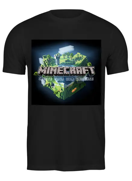 Заказать мужскую футболку в Москве. Футболка классическая Minecraft от Mesk08 - готовые дизайны и нанесение принтов.