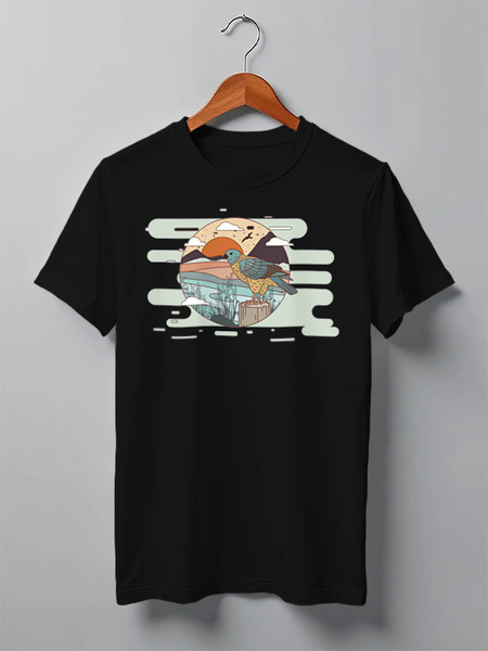 Заказать мужскую футболку в Москве. Футболка классическая Mountains от oneredfoxstore@gmail.com - готовые дизайны и нанесение принтов.