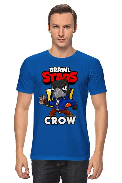 Заказать мужскую футболку в Москве. Футболка классическая BRAWL STARS CROW от geekbox - готовые дизайны и нанесение принтов.