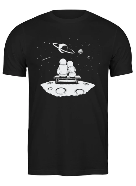 Заказать мужскую футболку в Москве. Футболка классическая Space love от skynatural - готовые дизайны и нанесение принтов.