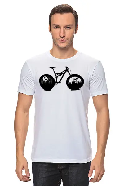 Заказать мужскую футболку в Москве. Футболка классическая Mountain Bike от oneredfoxstore@gmail.com - готовые дизайны и нанесение принтов.