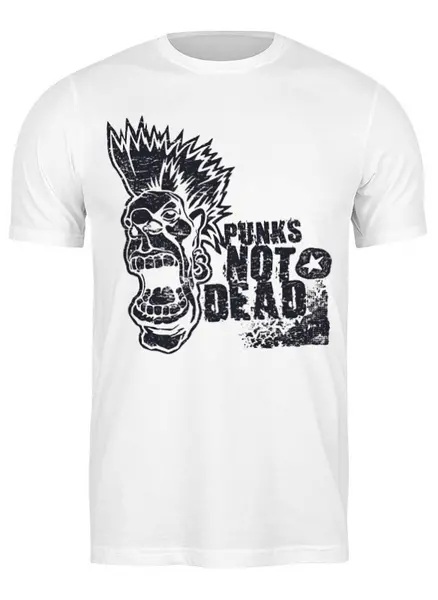 Заказать мужскую футболку в Москве. Футболка классическая Punks Not Dead от Leichenwagen - готовые дизайны и нанесение принтов.