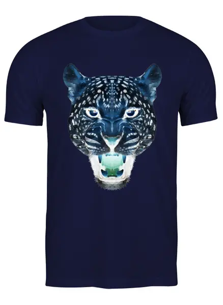 Заказать мужскую футболку в Москве. Футболка классическая Негативный леопард от BAD OWL - готовые дизайны и нанесение принтов.