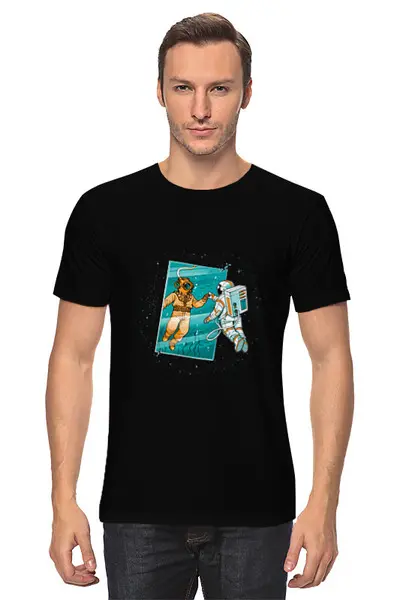 Заказать мужскую футболку в Москве. Футболка классическая Космическое зеркало от ISliM - готовые дизайны и нанесение принтов.