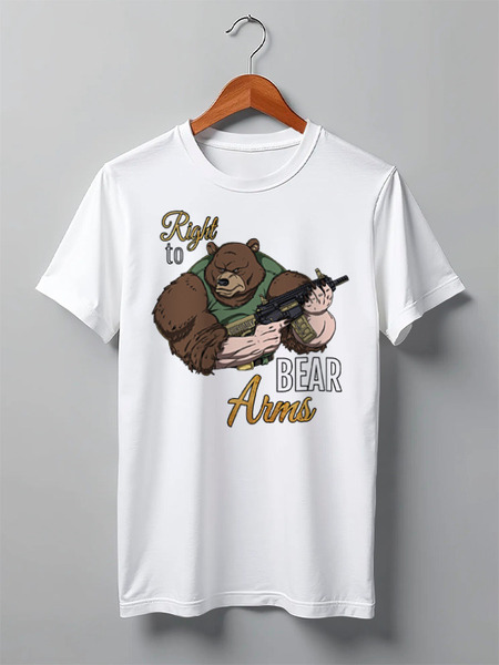 Заказать мужскую футболку в Москве. Футболка классическая Bear Arms от Leichenwagen - готовые дизайны и нанесение принтов.