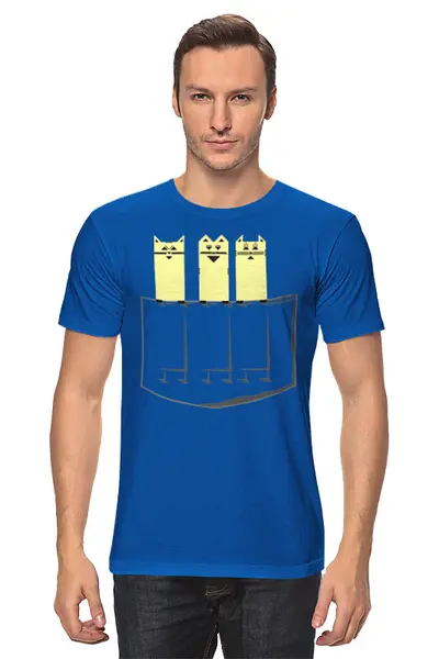 Заказать мужскую футболку в Москве. Футболка классическая Cats Here от oneredfoxstore@gmail.com - готовые дизайны и нанесение принтов.