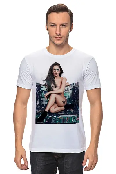Заказать мужскую футболку в Москве. Футболка классическая Lady Gaga от Vladec11 - готовые дизайны и нанесение принтов.