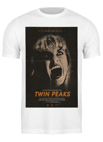 Заказать мужскую футболку в Москве. Футболка классическая Твин Пикс / Twin Peaks от kino.printio.ru - готовые дизайны и нанесение принтов.
