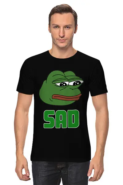 Заказать мужскую футболку в Москве. Футболка классическая SAD FROG от Jimmy Flash - готовые дизайны и нанесение принтов.