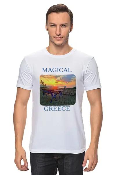 Заказать мужскую футболку в Москве. Футболка классическая Магическая Греция от Marat Yazov - готовые дизайны и нанесение принтов.