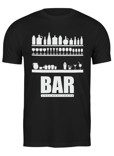 Заказать мужскую футболку в Москве. Футболка классическая Бар - люби то, что делаешь от skynatural - готовые дизайны и нанесение принтов.