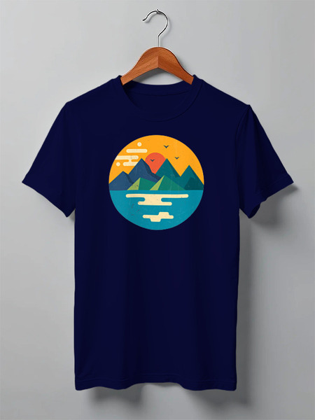 Заказать мужскую футболку в Москве. Футболка классическая Mountains от oneredfoxstore@gmail.com - готовые дизайны и нанесение принтов.