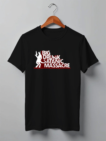 Заказать мужскую футболку в Москве. Футболка классическая BDSM Big Drunk Satanic Massacre Game от tosha_t - готовые дизайны и нанесение принтов.