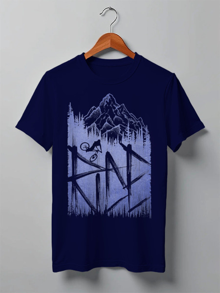 Заказать мужскую футболку в Москве. Футболка классическая Ride MTB от oneredfoxstore@gmail.com - готовые дизайны и нанесение принтов.