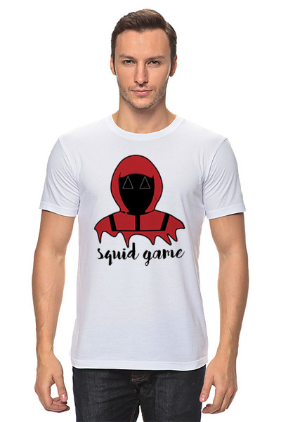 Заказать мужскую футболку в Москве. Футболка классическая Squid game от skynatural - готовые дизайны и нанесение принтов.
