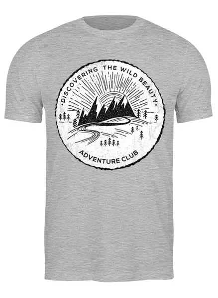 Заказать мужскую футболку в Москве. Футболка классическая Mountains от oneredfoxstore@gmail.com - готовые дизайны и нанесение принтов.