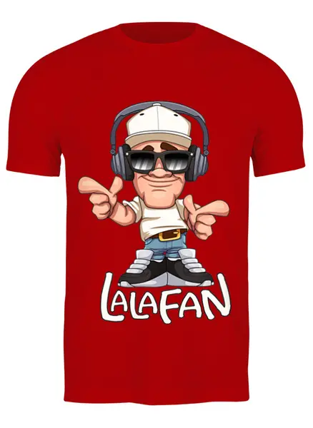 Заказать мужскую футболку в Москве. Футболка классическая LalaFan DJ T-Shirt (красная, муж.) от LalaFan  - готовые дизайны и нанесение принтов.