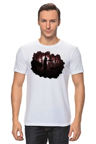 Заказать мужскую футболку в Москве. Футболка классическая In The Dark от oneredfoxstore@gmail.com - готовые дизайны и нанесение принтов.