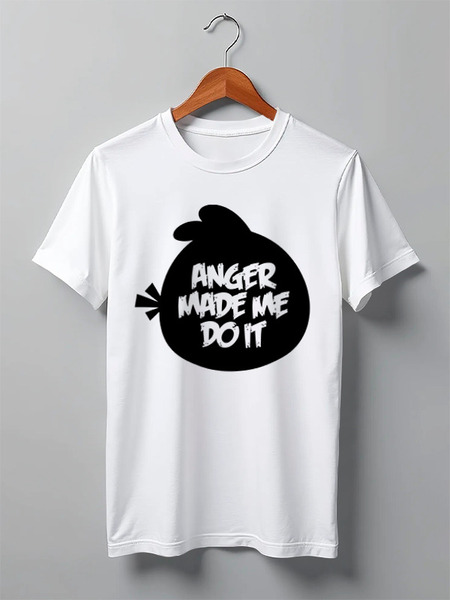 Заказать мужскую футболку в Москве. Футболка классическая Angry Bird от trugift - готовые дизайны и нанесение принтов.