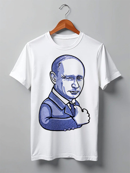 Заказать мужскую футболку в Москве. Футболка классическая Путин согласен от iseekyo - готовые дизайны и нанесение принтов.