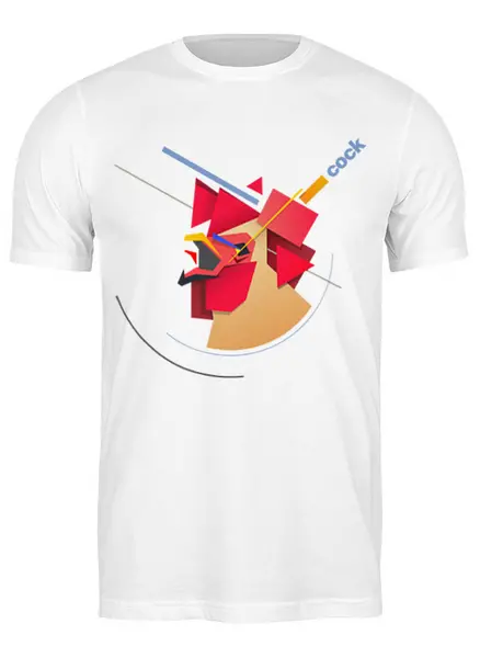 Заказать мужскую футболку в Москве. Футболка классическая Suprematic Cock от zeroone - готовые дизайны и нанесение принтов.