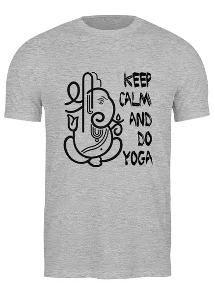 Заказать мужскую футболку в Москве. Футболка классическая Keep Calm & Do Yoga от Just kidding - готовые дизайны и нанесение принтов.