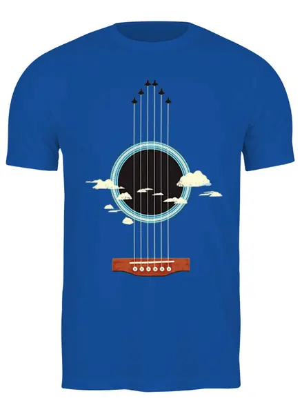Заказать мужскую футболку в Москве. Футболка классическая Sky-Guitar от balden - готовые дизайны и нанесение принтов.