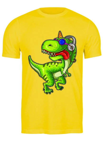 Заказать мужскую футболку в Москве. Футболка классическая Динозаврик от Print design  - готовые дизайны и нанесение принтов.