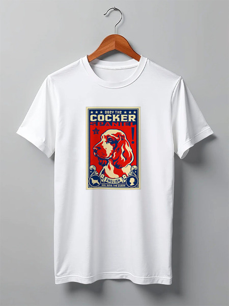 Заказать мужскую футболку в Москве. Футболка классическая Собака: COCKER SPANIEL от Виктор Гришин - готовые дизайны и нанесение принтов.