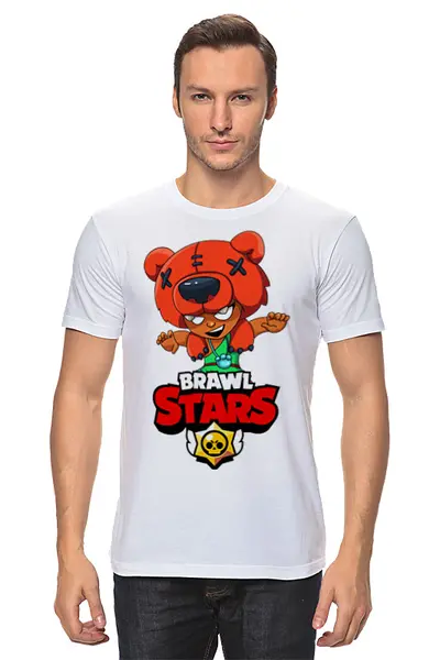 Заказать мужскую футболку в Москве. Футболка классическая BRAWL STARS NITA от geekbox - готовые дизайны и нанесение принтов.