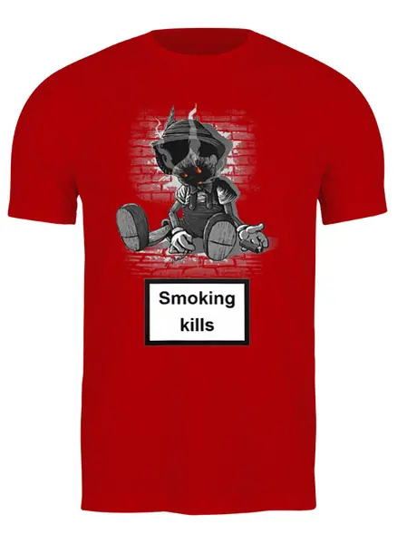Заказать мужскую футболку в Москве. Футболка классическая Smoking kills  от ПРИНТЫ ПЕЧАТЬ  - готовые дизайны и нанесение принтов.