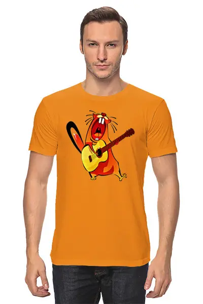Заказать мужскую футболку в Москве. Футболка классическая Музыкант от T-shirt print  - готовые дизайны и нанесение принтов.