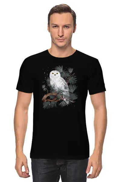 Заказать мужскую футболку в Москве. Футболка классическая Сова (Owl) от printik - готовые дизайны и нанесение принтов.
